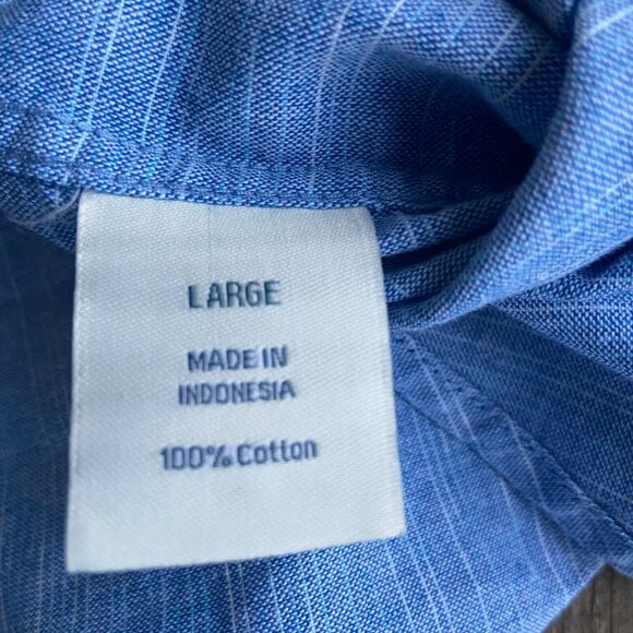 Urban Pipeline Maxwear Blue Poplin Shirt Short Sleeved NEW NWT Size Large - Picture 4 of 6